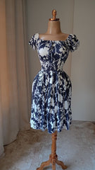 Women's Sage Floral Smocked Waist Midi Dress