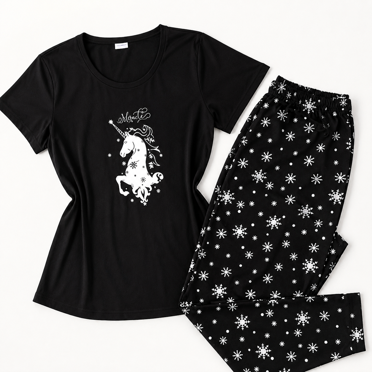 Black Unicorn Pajama Set