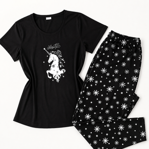 Black Unicorn Pajama Set