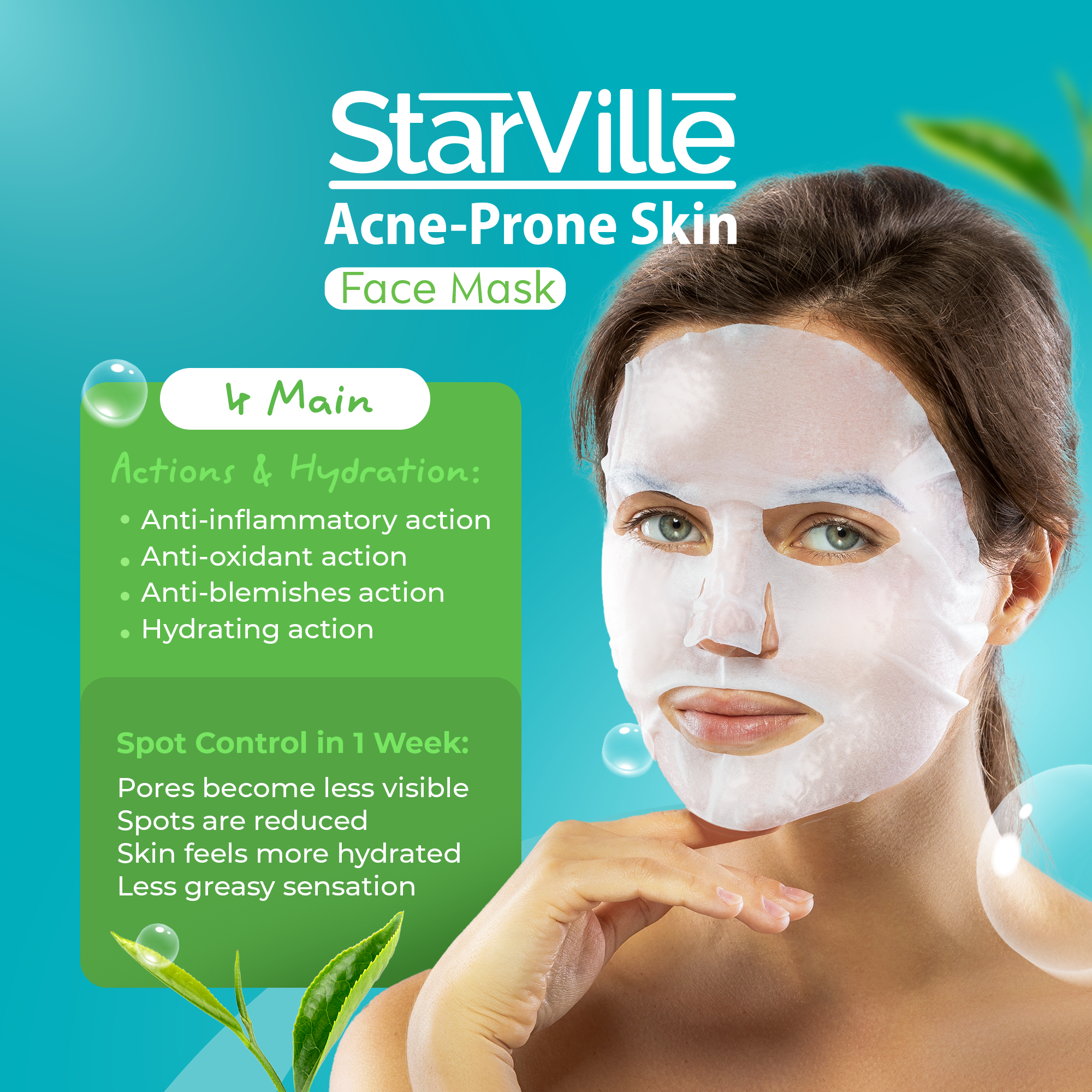 StarVille Acne prone Skin Face Mask X1 Sheet