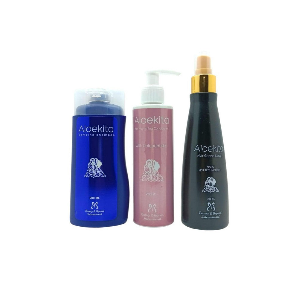 Alokita 3-piece set: Shampoo, Conditioner & Hair Growth Spray