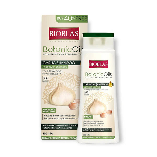 Bioblas shampo garlic extract and organic olive oil for hair loss 360ml