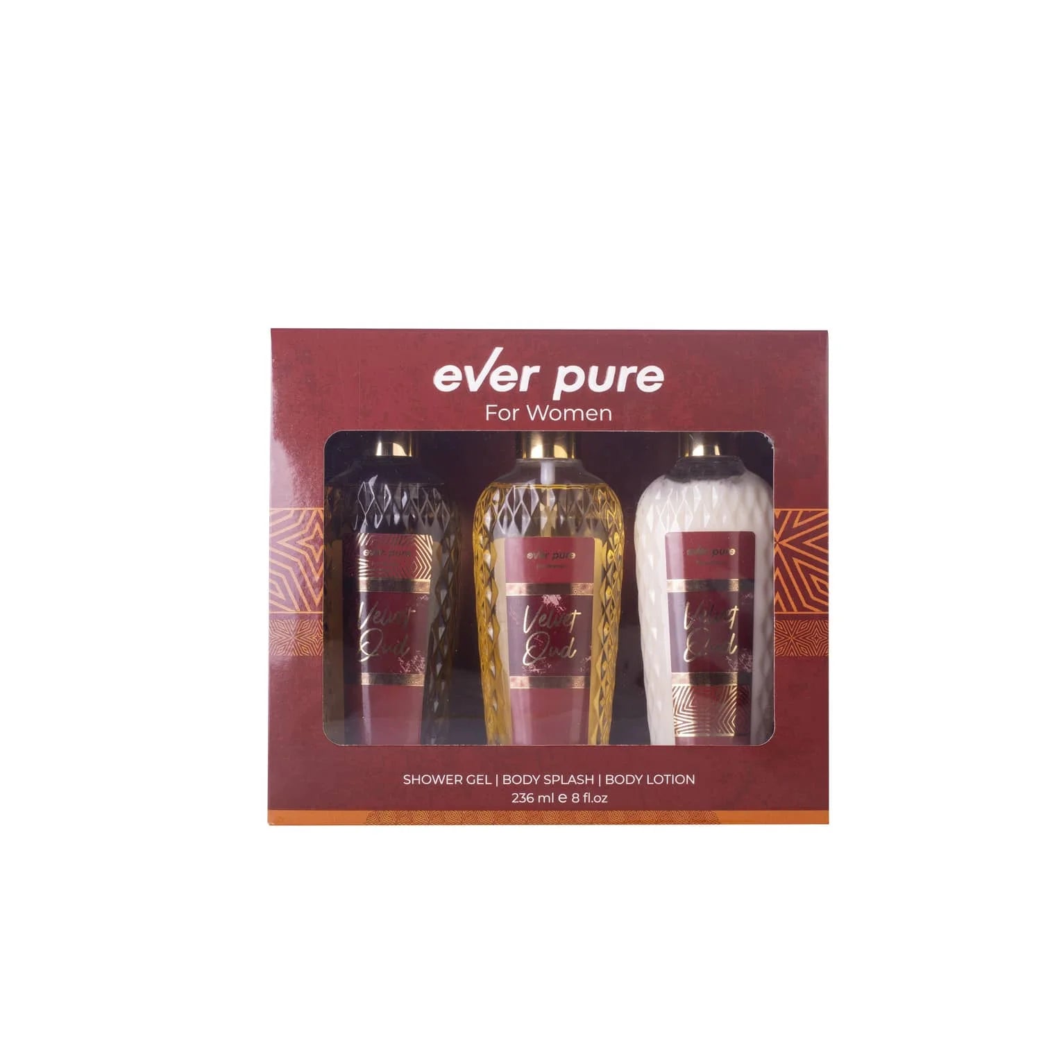 Box Ever Pure Velvet Oud Body Lotion + Body Splash + Shower Gel 236ml