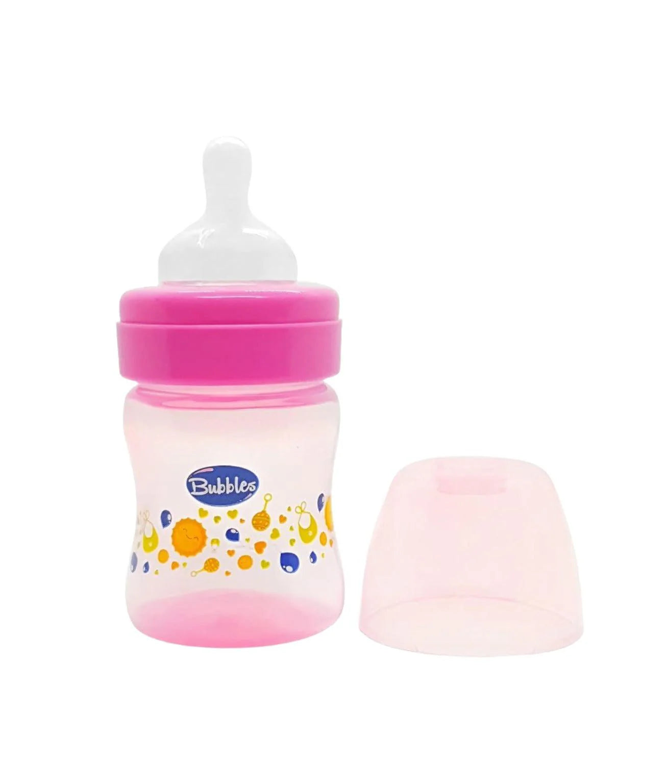 Bubbles Classic feeding bottle without hand 120 ml pink