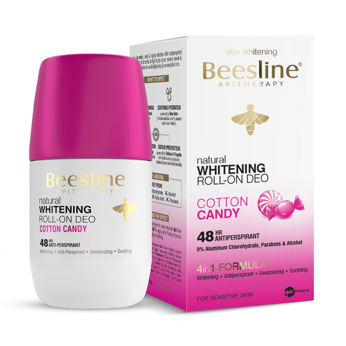 Beesline Whitening Roll On Deodorant 50ml – Cotton Candy