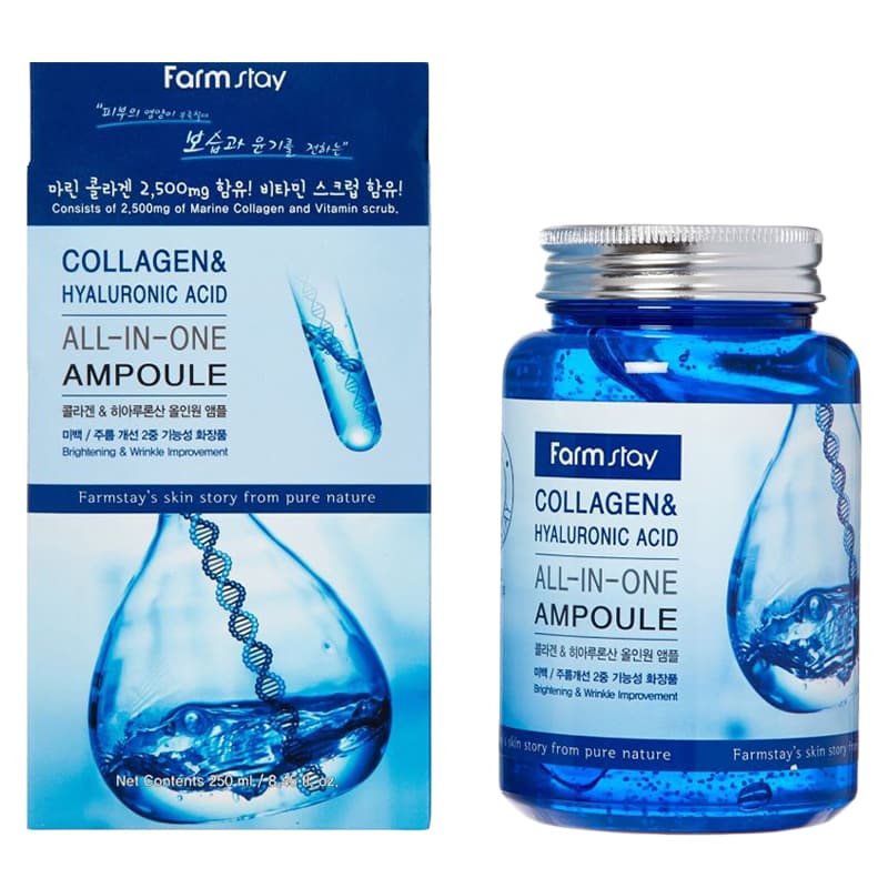 FARM STAY Collagen and Hyaluronic Acid All In One Ampoule 250ML