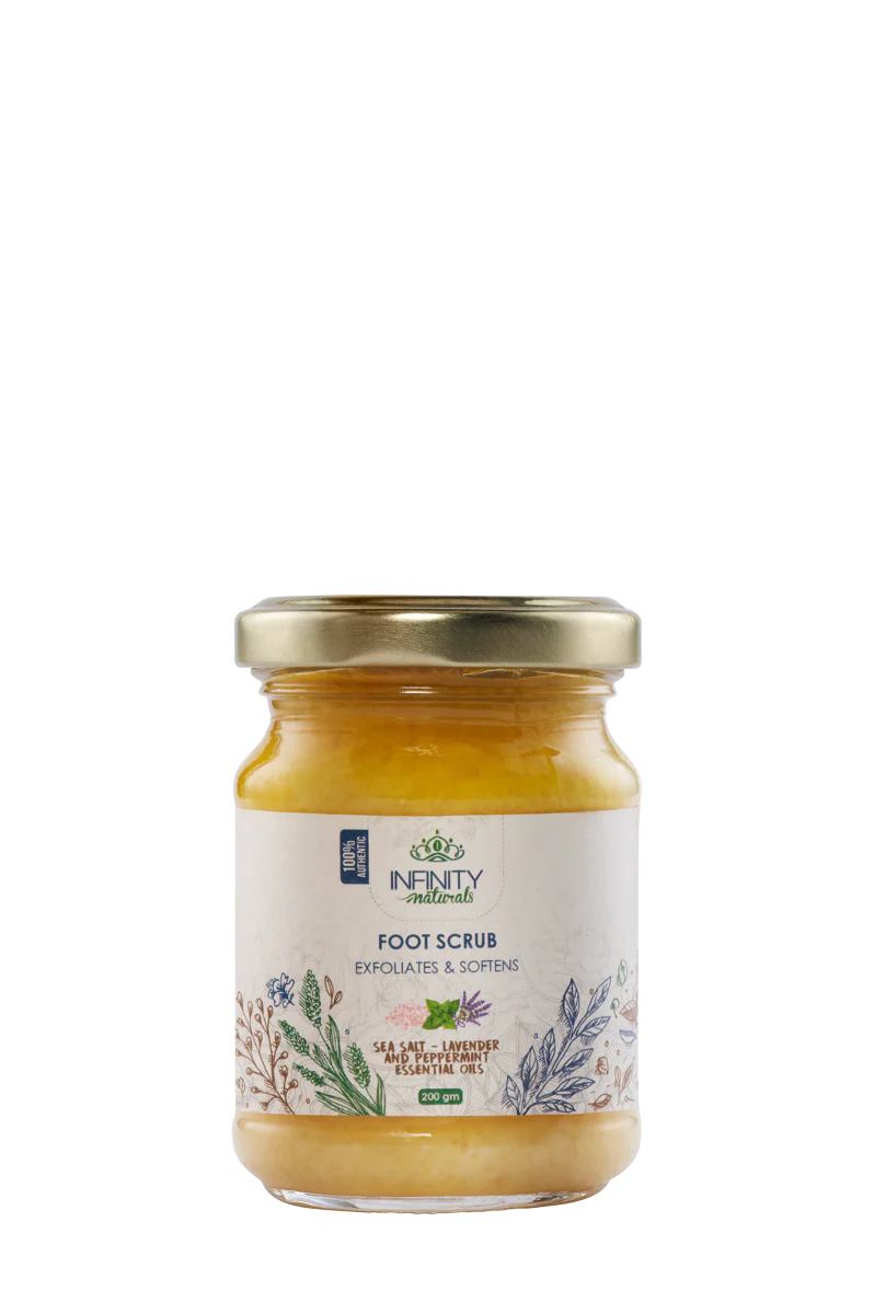 Infinity Foot Scrub Sea Salt Lavender and Peppermint Essential Oils