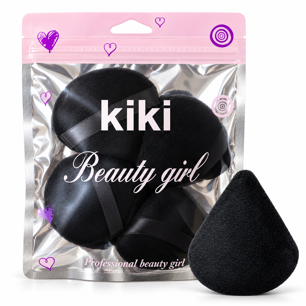 KIKI Finger Puff – 4 Pcs Mini Triangle Makeup Puff