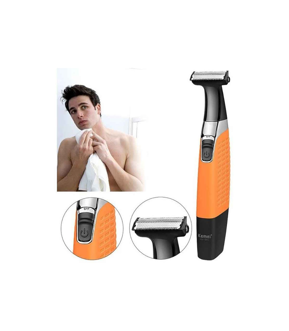 Kemei KM-1910 Eyebrow and facial trimmer wet and dry For Men