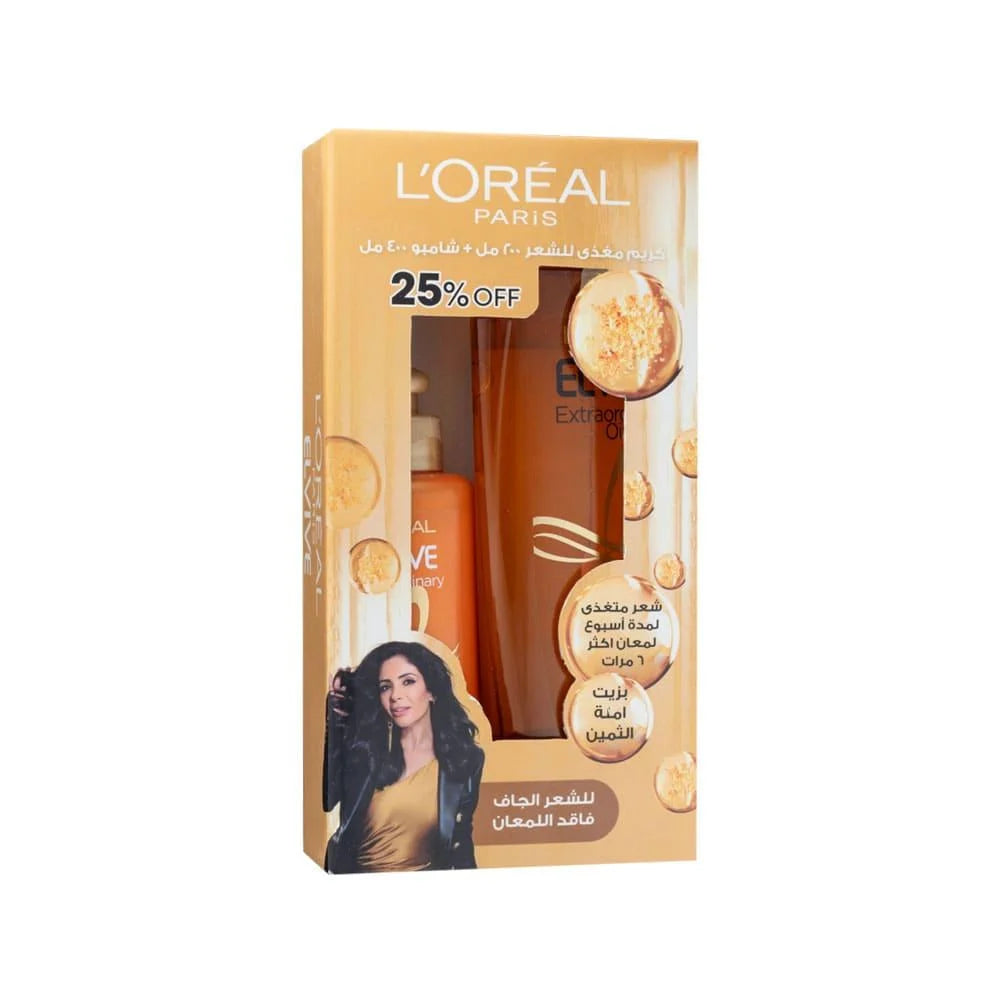 L'Oréal Paris Elvive Extraordinary Oil Shampoo - 400 ml + Nourishing Hair Cream - 200 ml
