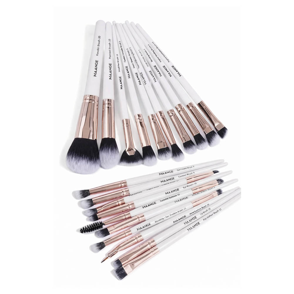 Maange 20-piece white brush set