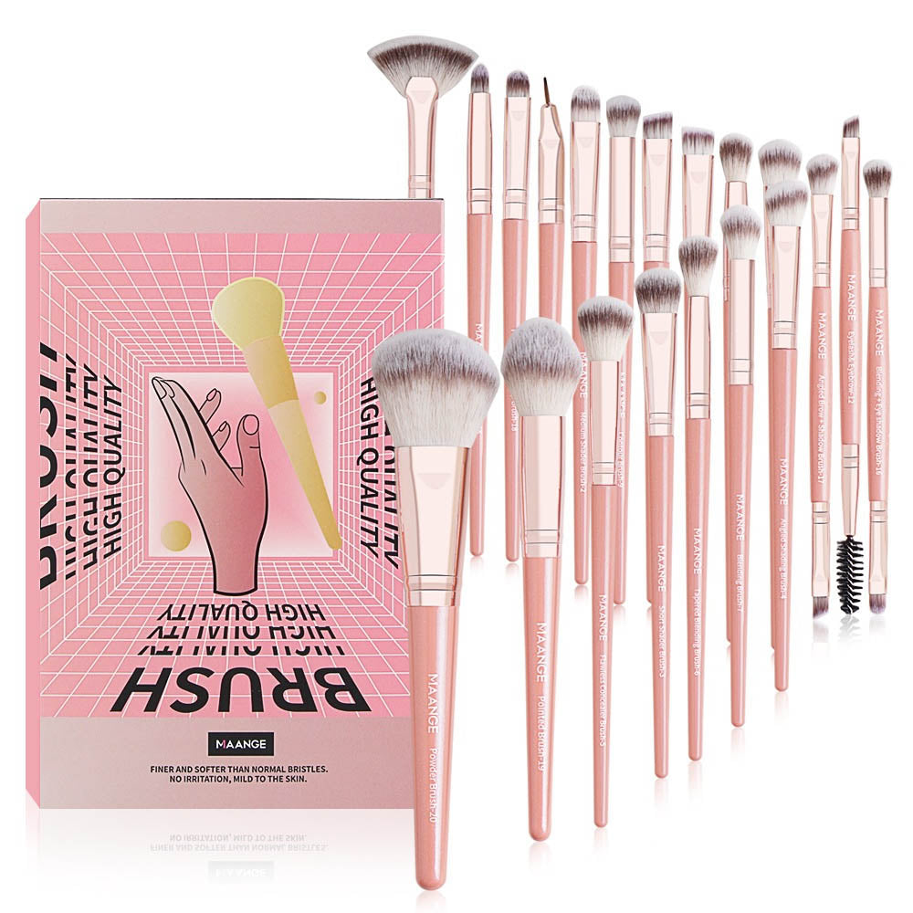 Maange 20Pcs Pink Makeup Brush Kit