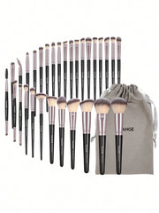 Maange 30Pcs Makeup Brush With Bag Black