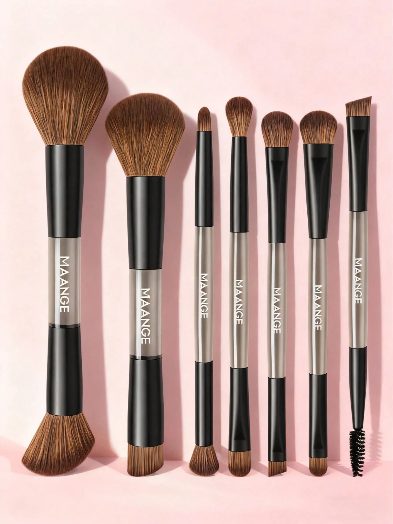 Maange 7Pcs Makeup Brush Black