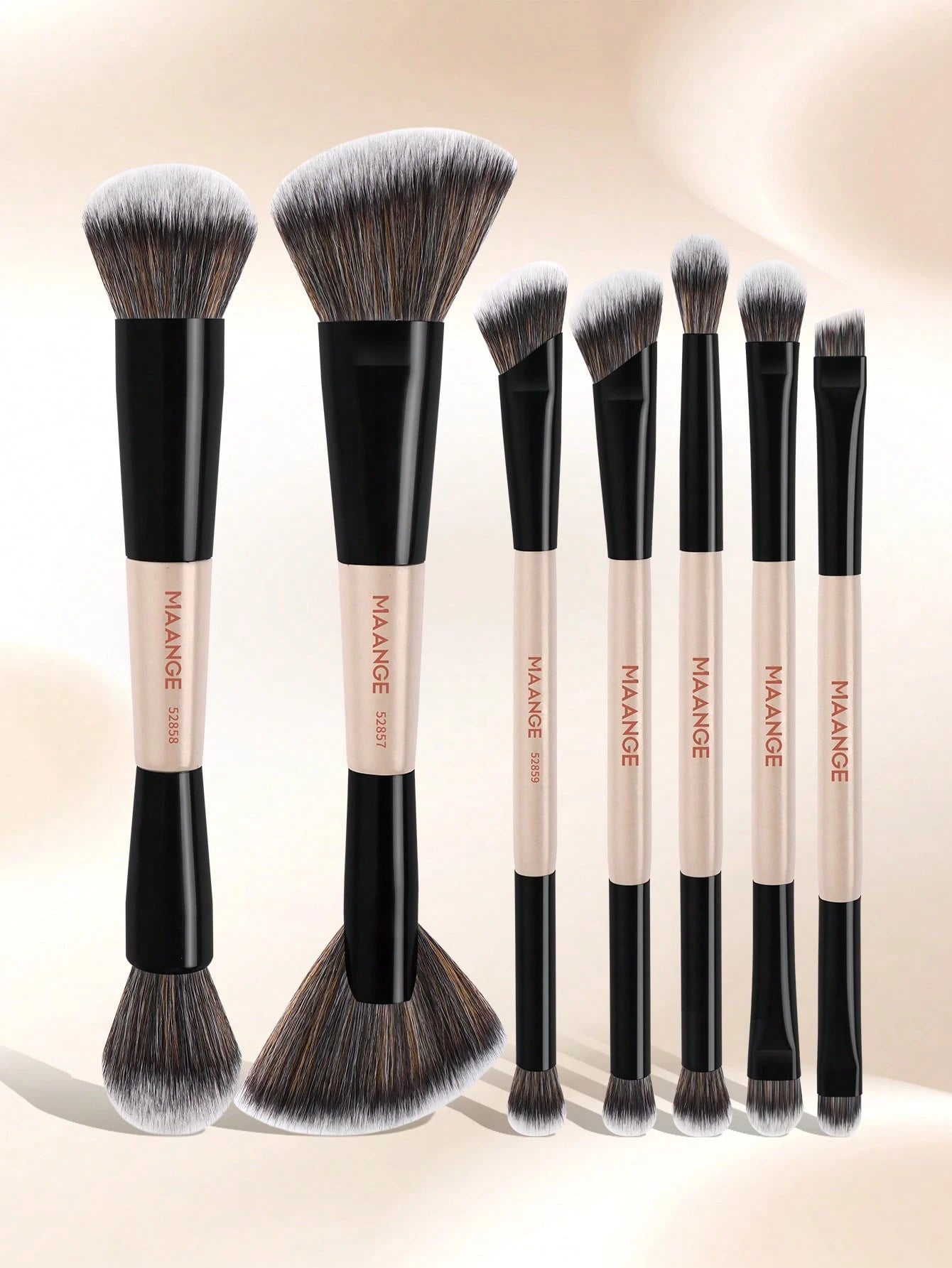 Maange 7Pcs Makeup Brush Black and Pink