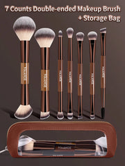 Maange 7 Counts Double Ended Makeup Brush With Bag