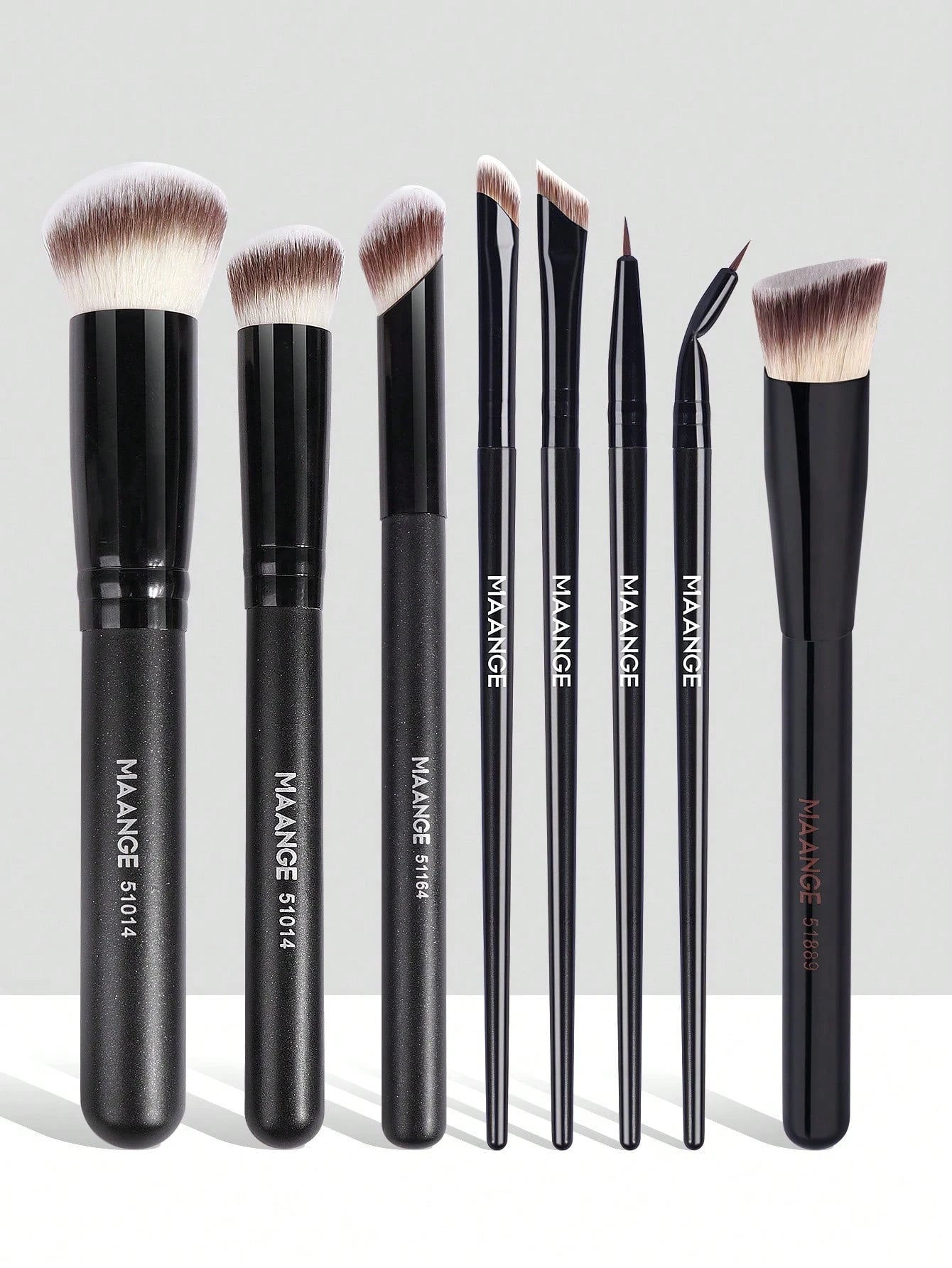 Maange 8Pcs Makeup Brush Black
