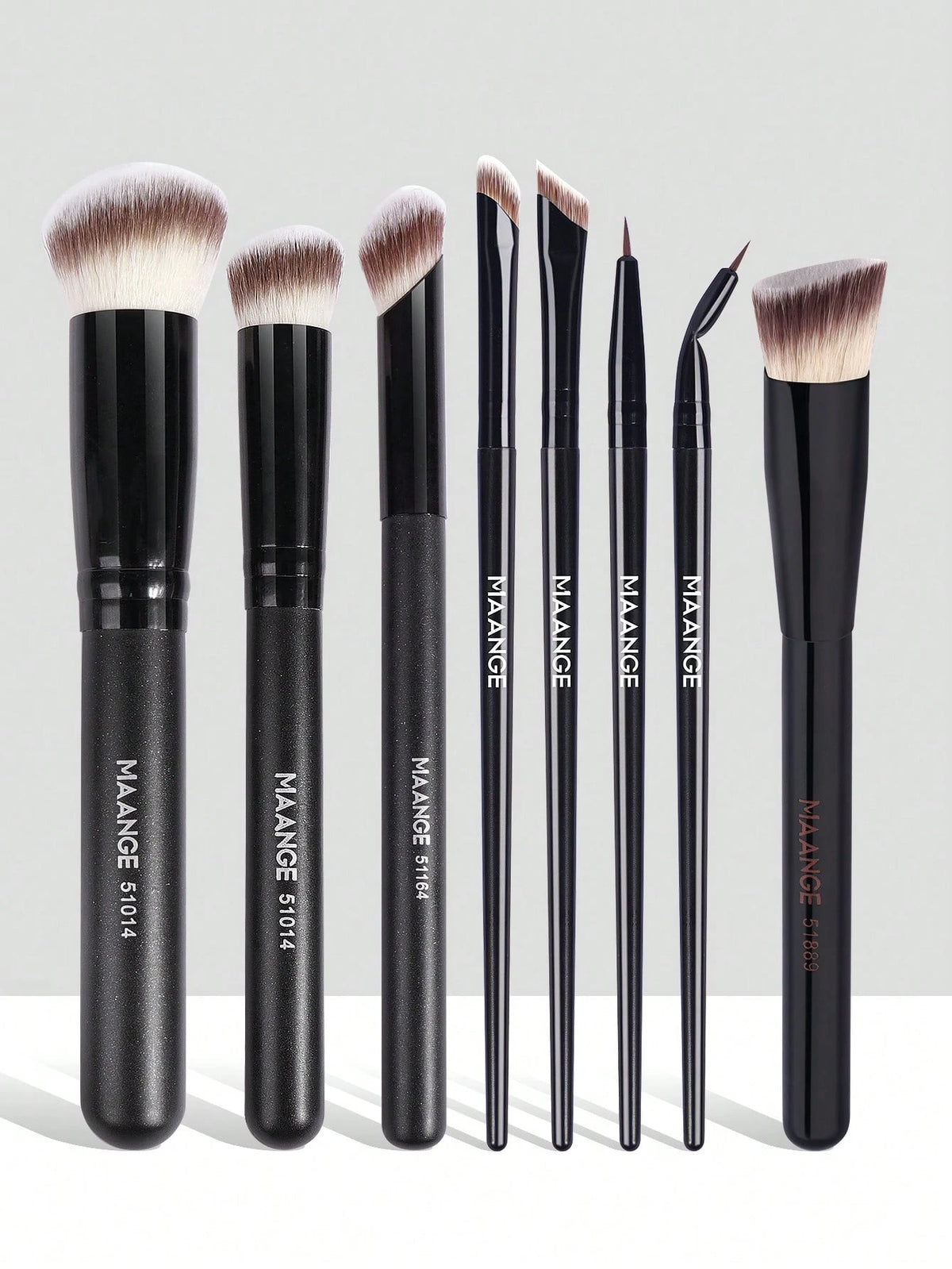 Maange 8Pcs Makeup Brush Black