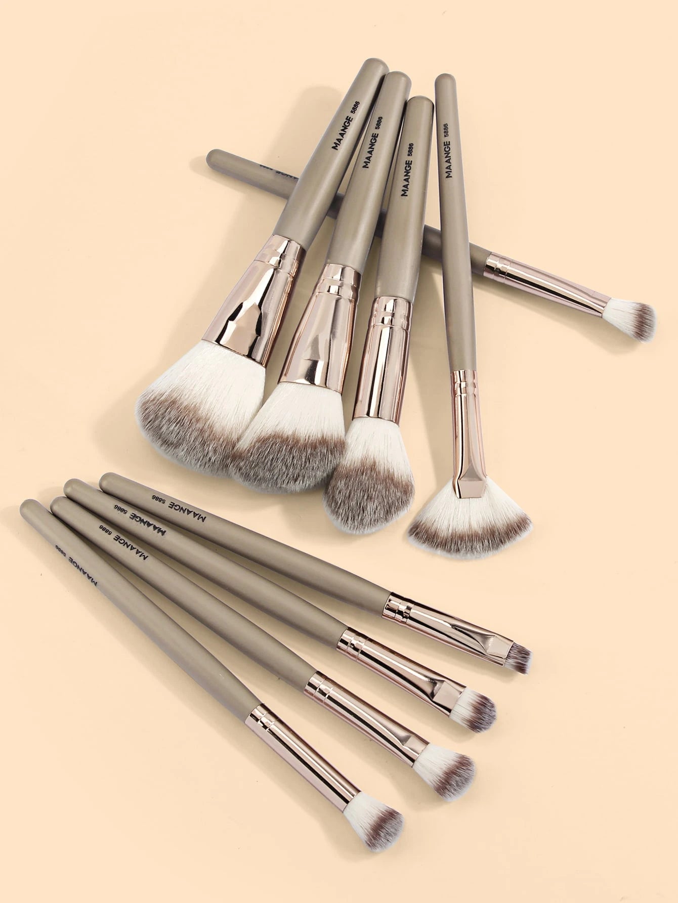 Maange 9Pcs Makeup Brush Grey