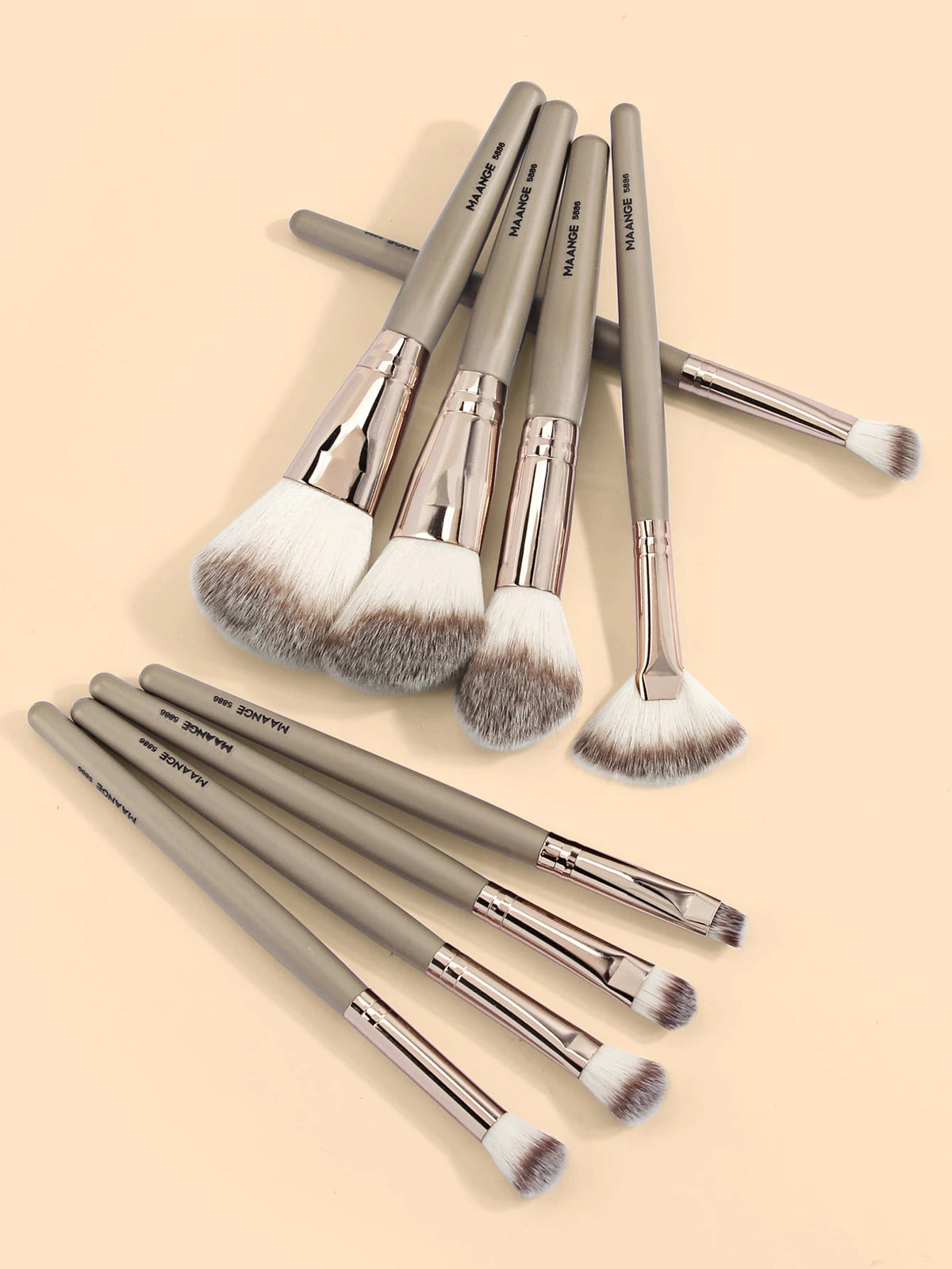 Maange 9Pcs Makeup Brush Grey