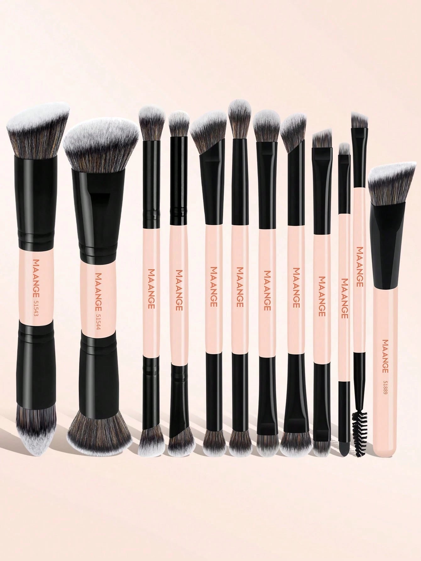 Maange Makeup Brush Pink and Black 12cs