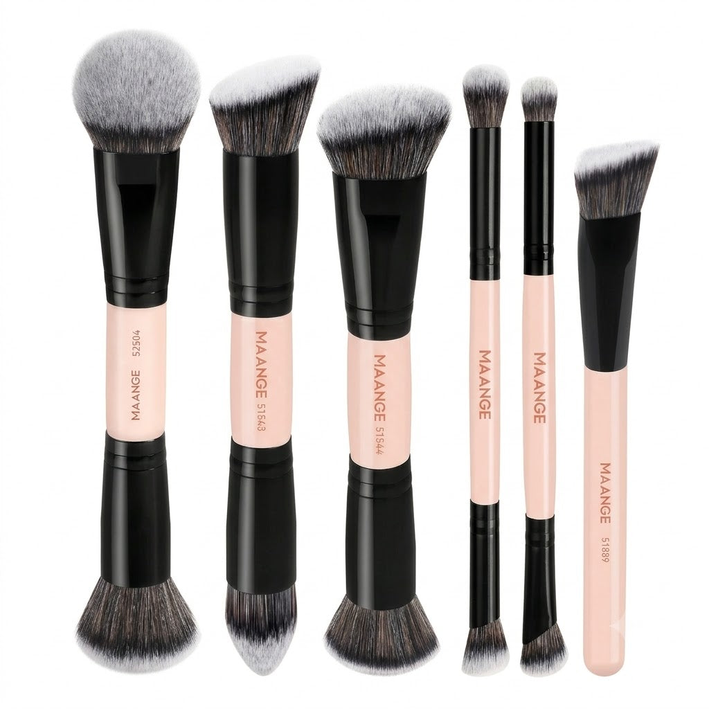 Maange Makeup Brush Pink and Black 6Pcs