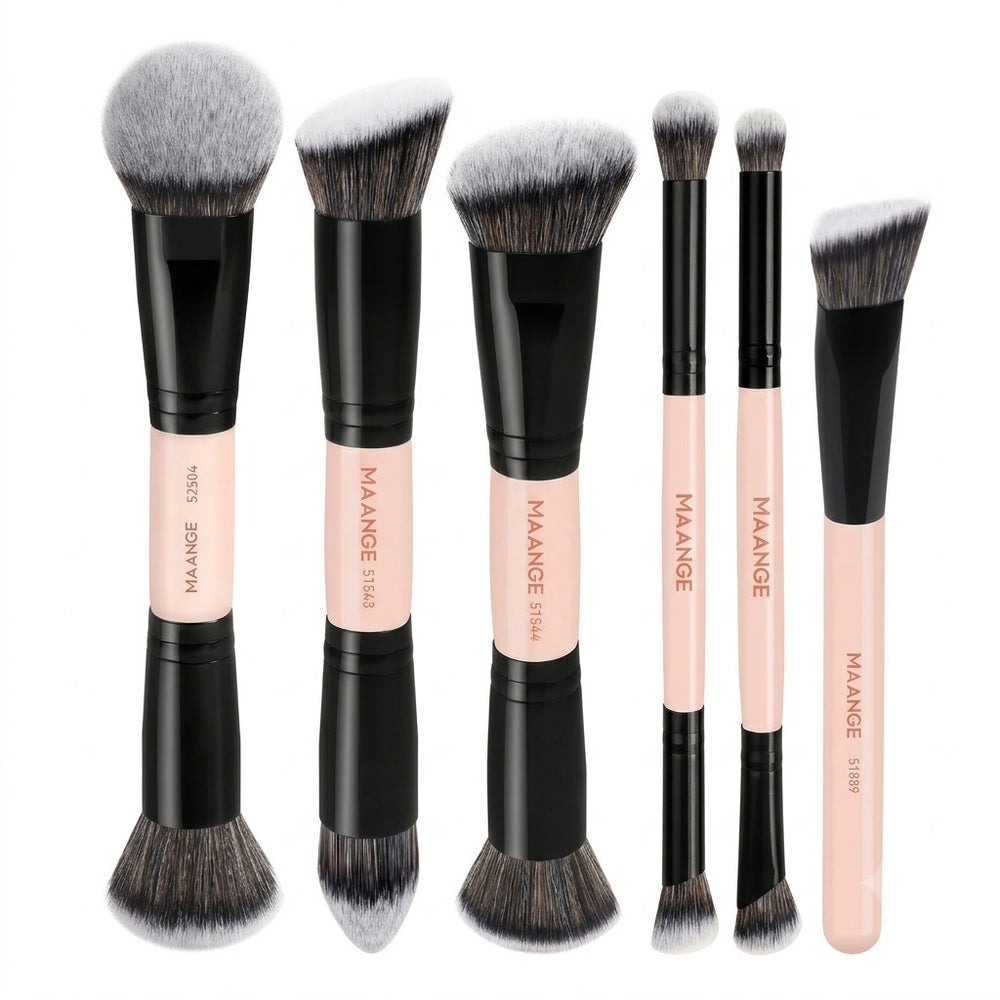 Maange Makeup Brush Pink and Black 6Pcs
