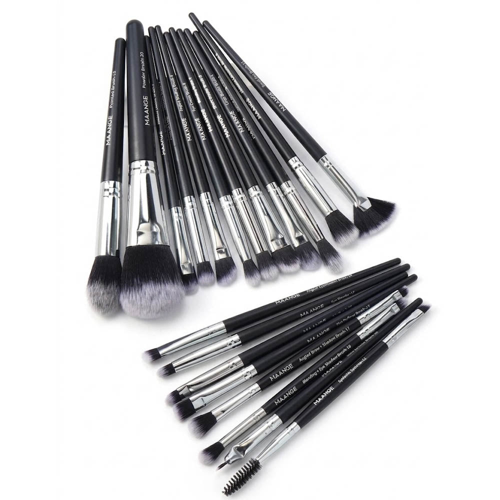 Maange Professional Makeup Brush Set 20 Pieces - Black