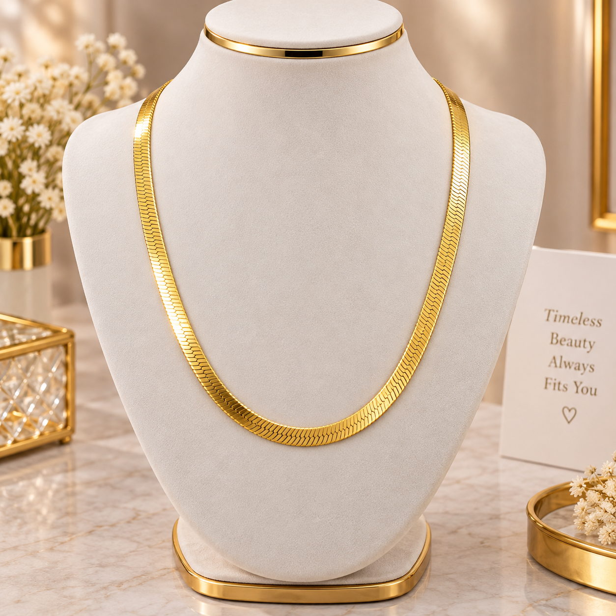 Minimalist Flat Snake Chain Necklace Stainless steel