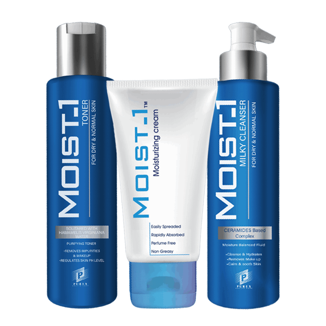 Moist1 Moisturizing Cream and Toner and Cleanser