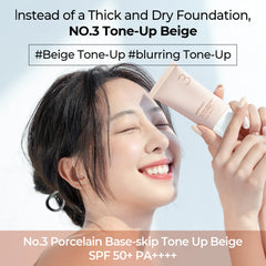 numbuzin No.3 Porcelain Base-skip Tone Up Beige 50ml