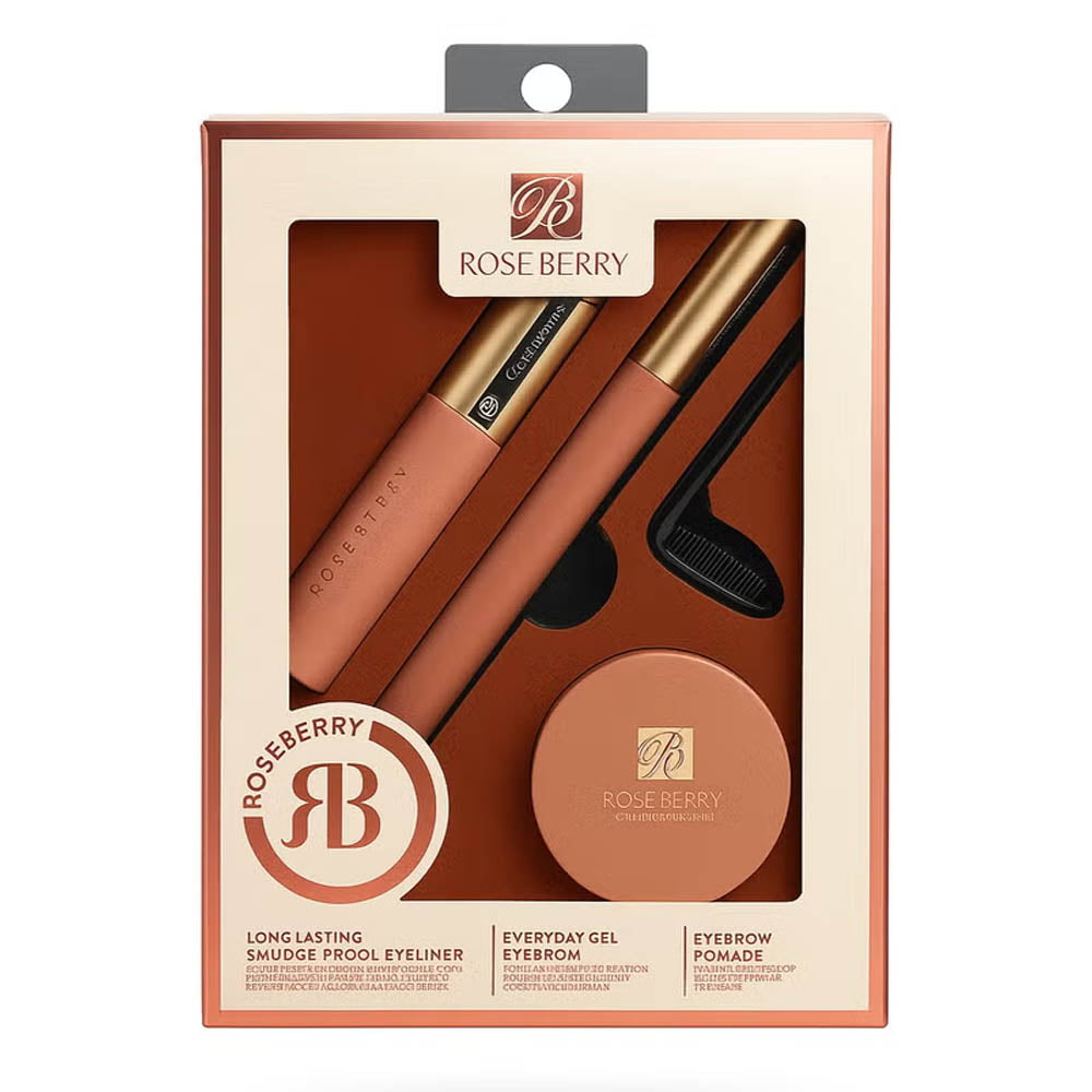 Rose Berry Eyebrow Kit – Eyebrow Pencil Eyeliner + Eyebrow Gel Mascara + Eyebrow Soap