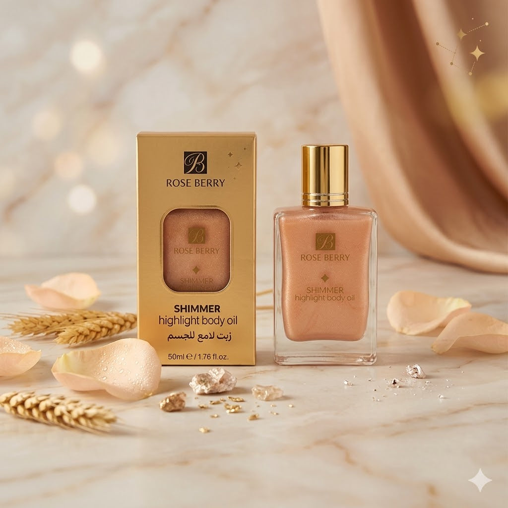 Rose Berry Shimmer Highlight Body Oil
