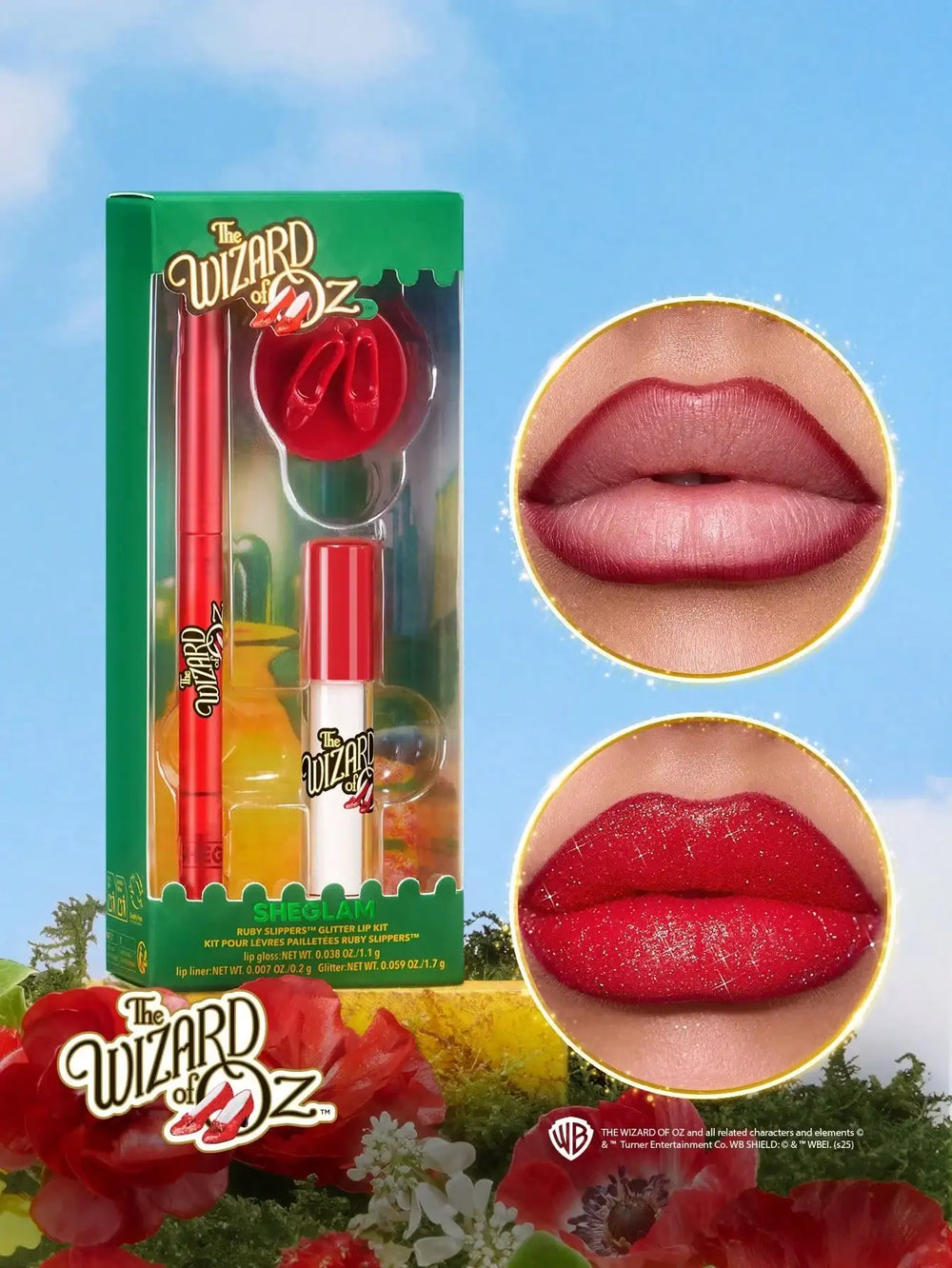 SHEGLAM Ruby Slippers™ Glitter Lip Kit