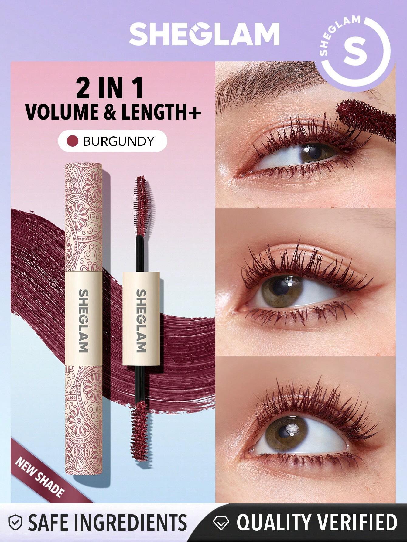 SHEGLAM All-In-One Volume and Length Mascara-waterproof brugundy