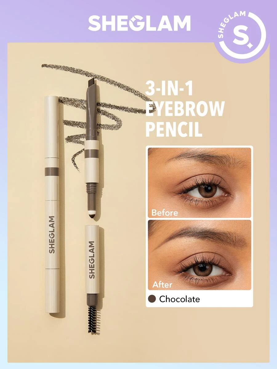SHEGLAM Brow Goals 3-In-1 Eyebrow Pencil-Chocolate