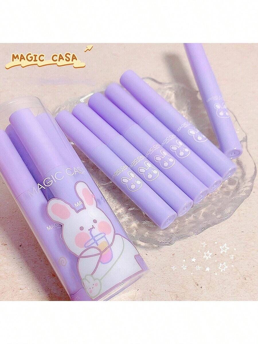 SheIn Rabbit Print Lip Gloss Kit 6Pcs Long-Lasting Matte Liquid Lipstick
