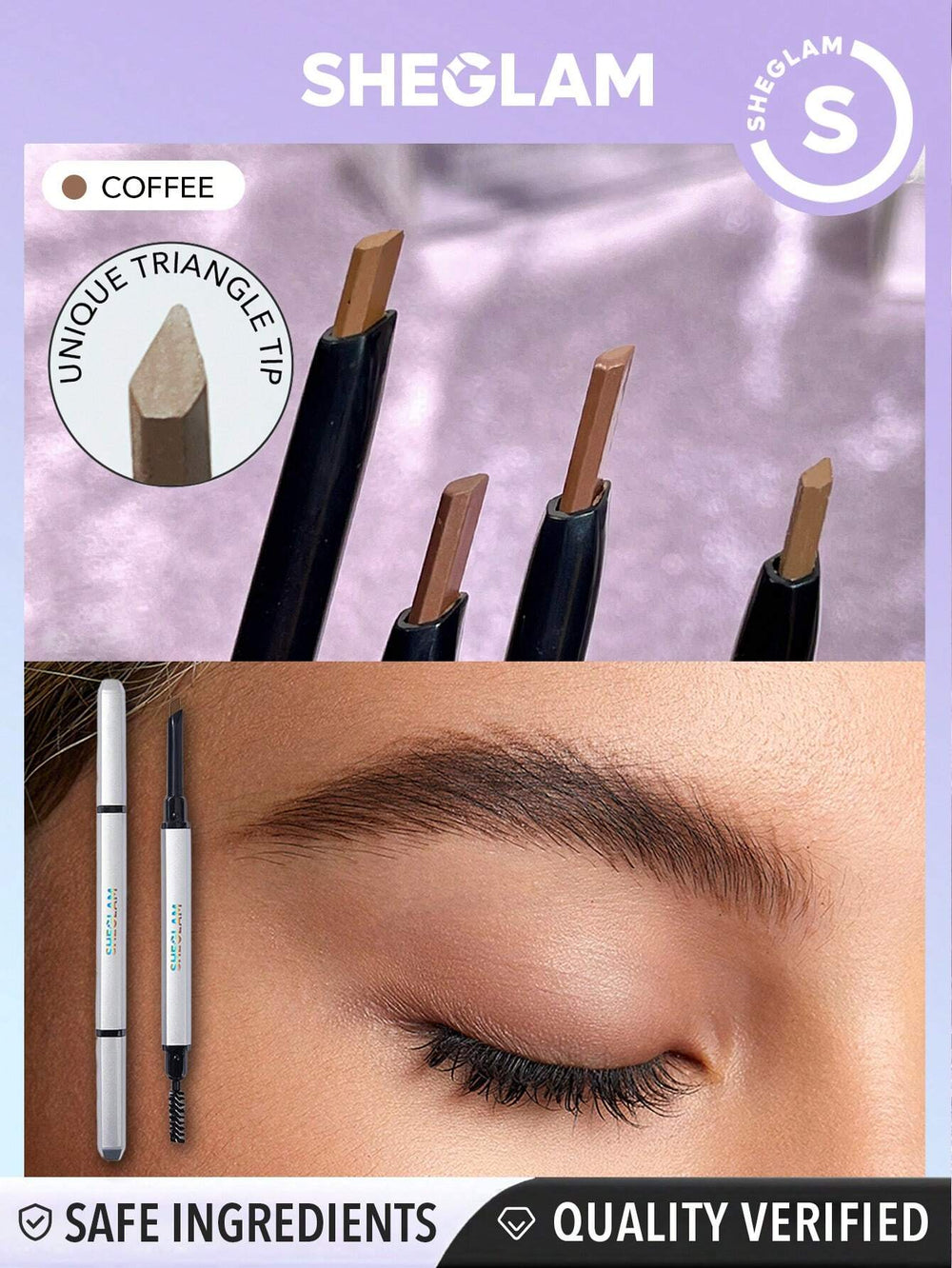 Sheglam Double Tip Eyebrow Pencil - Color - Coffee