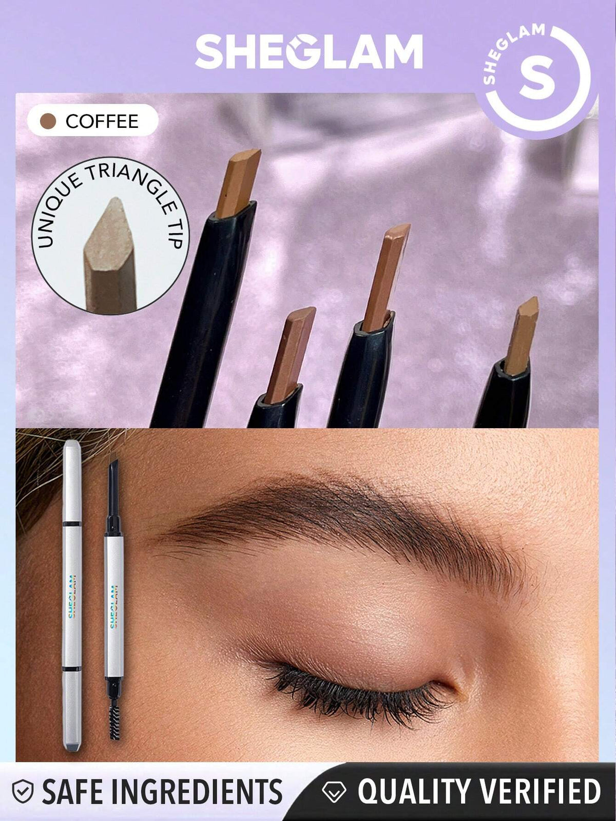 Sheglam Double Tip Eyebrow Pencil - Color - Coffee