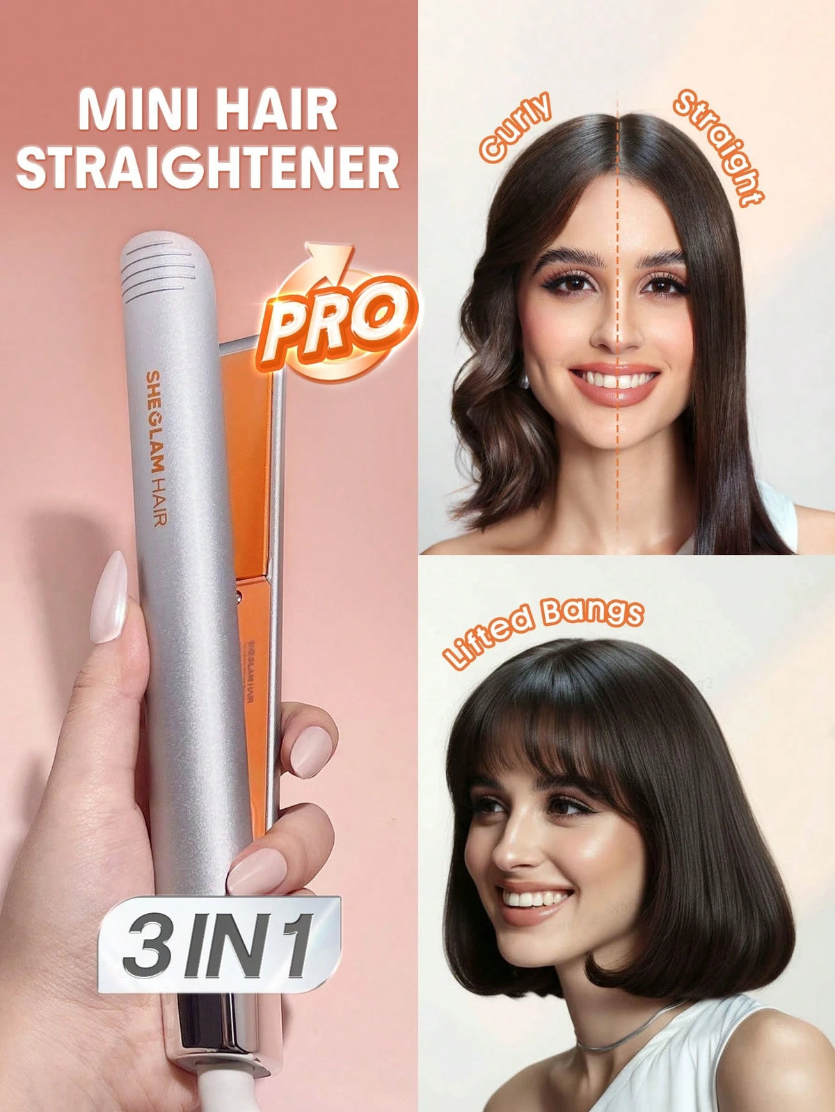 Sheglam Hair mini hair straightener Pro 3 in 1
