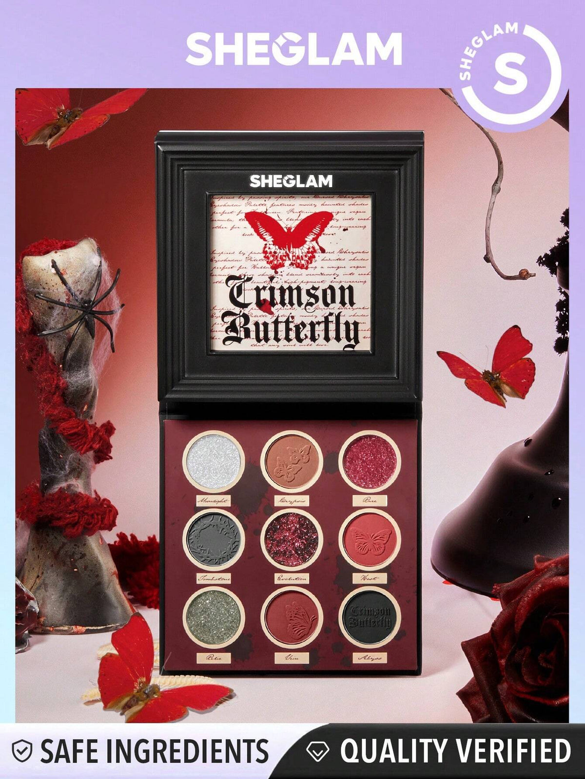 Sheglam crimson butterfly cursed chrysalis palette