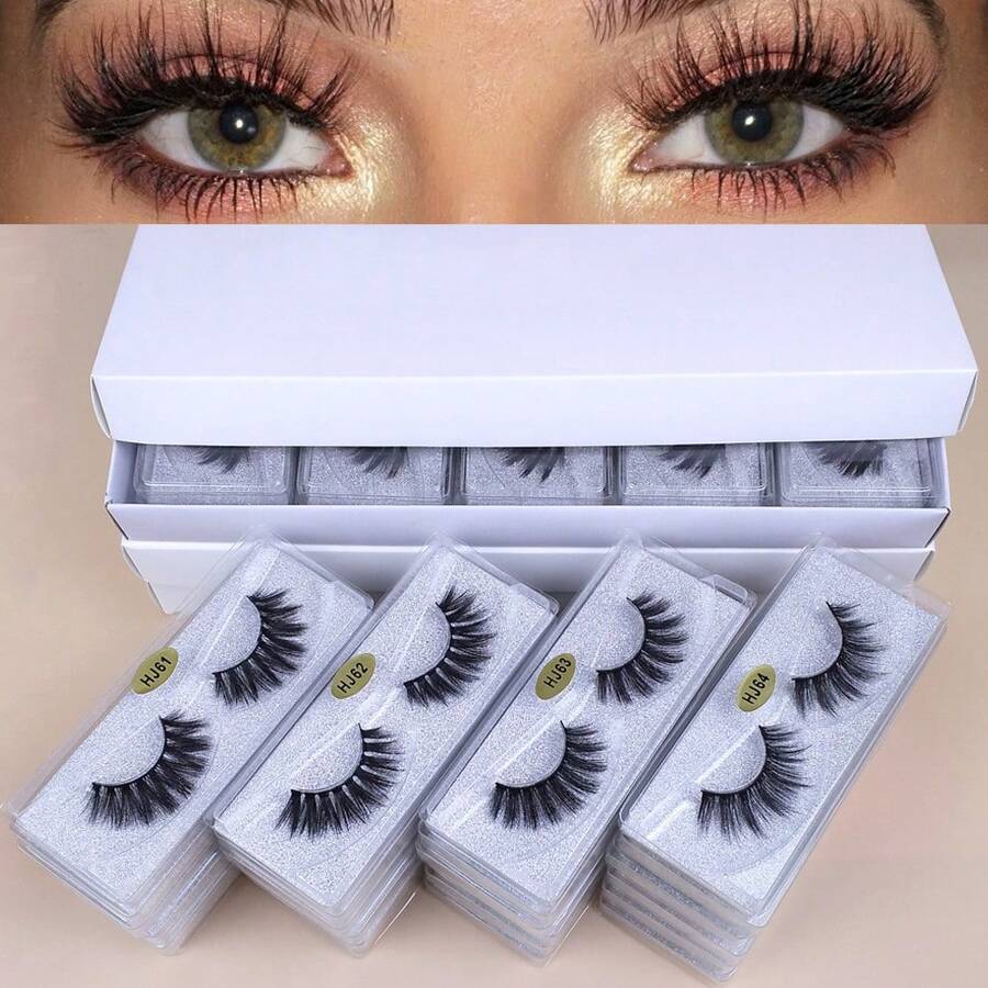 Shein 10 Pairs Lashes Bulk Wholesale 3d Mink Lashes Natural