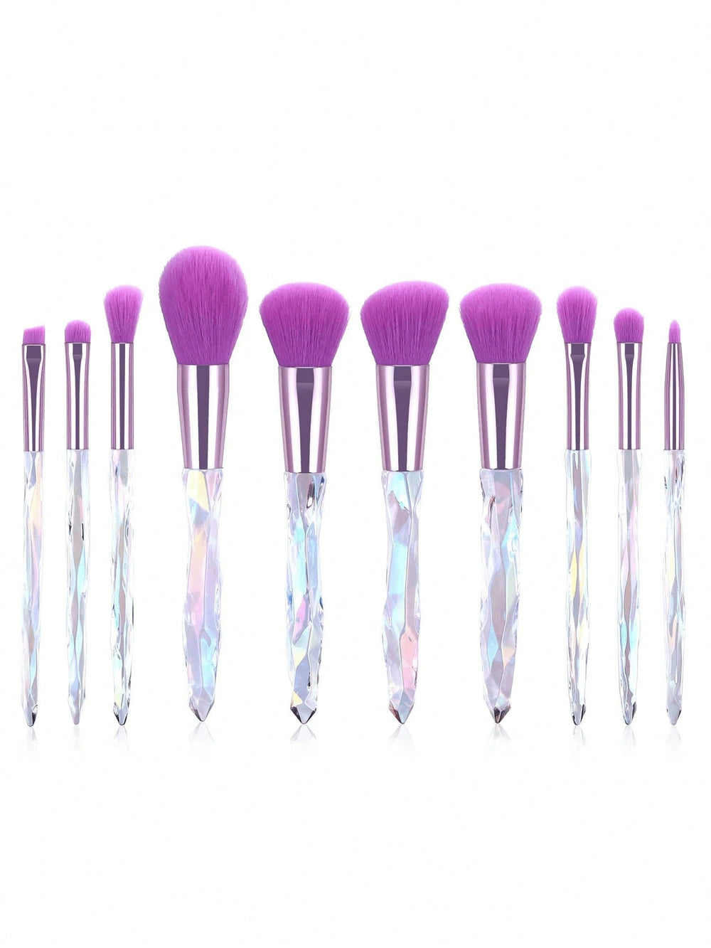 Shein YISE 10 Piece Makeup Brush Set With crystal handle
