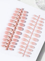 Shein 120pcs Medium Long Almond Shaped Ombre White Nail Stickers