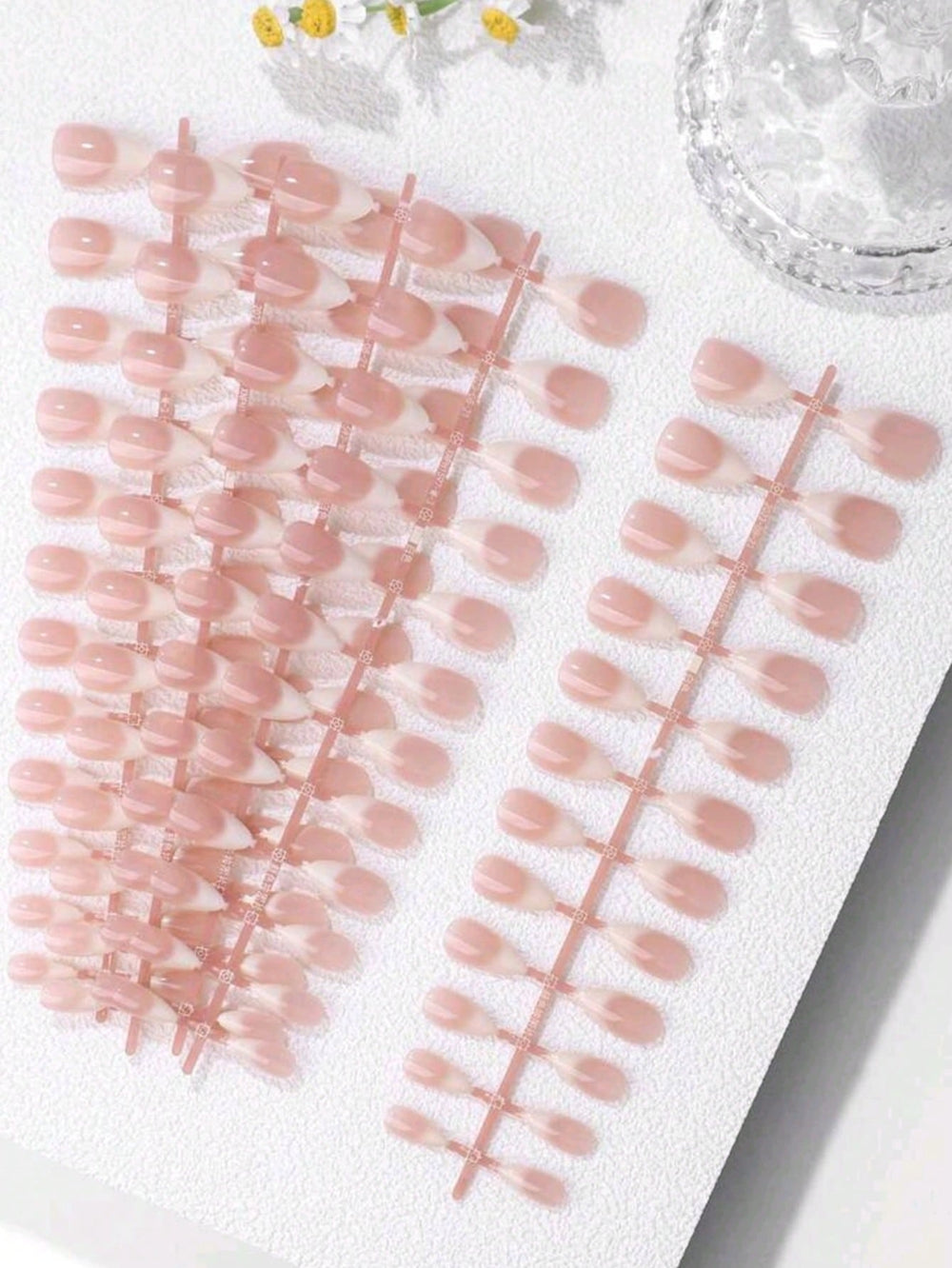 Shein 120pcs Milky White Ombre Nail Polish Stickers