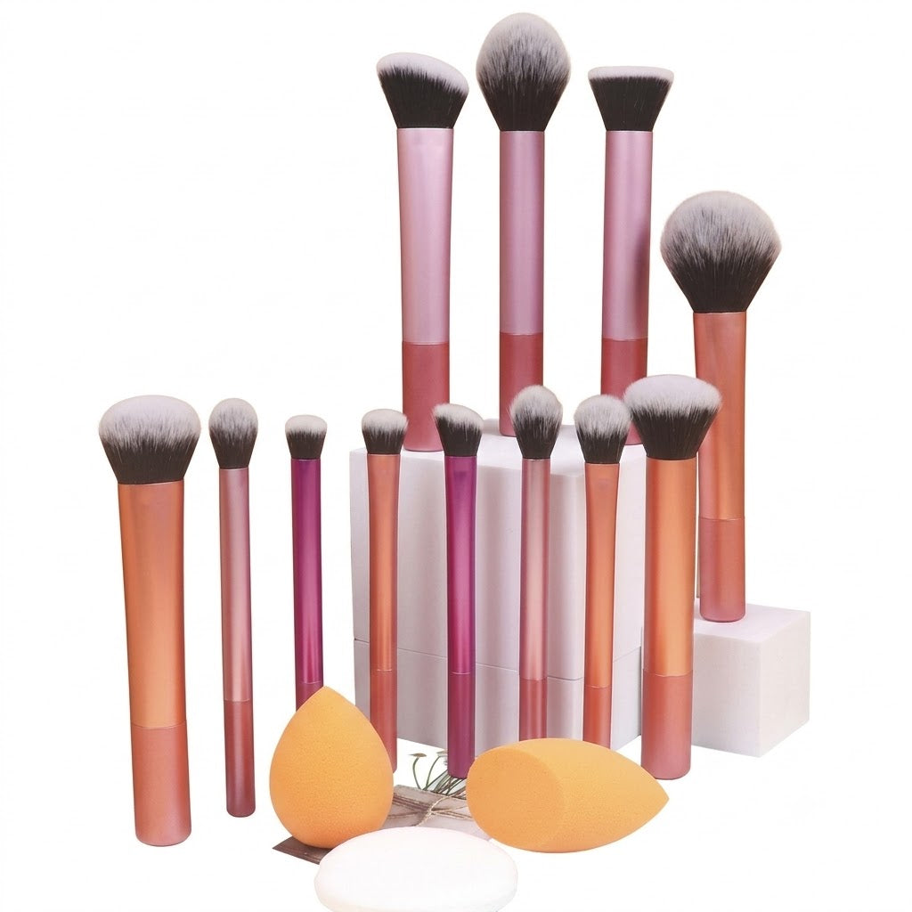Shein 12Pcs multi functional makeup brush set and 3 makeup sponge