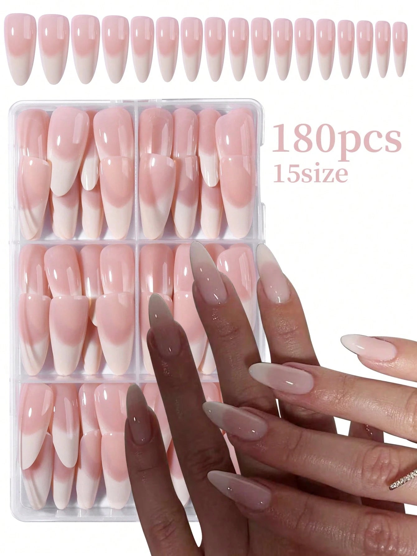 Shein 180 a complete acrylic press-on artificial nail set