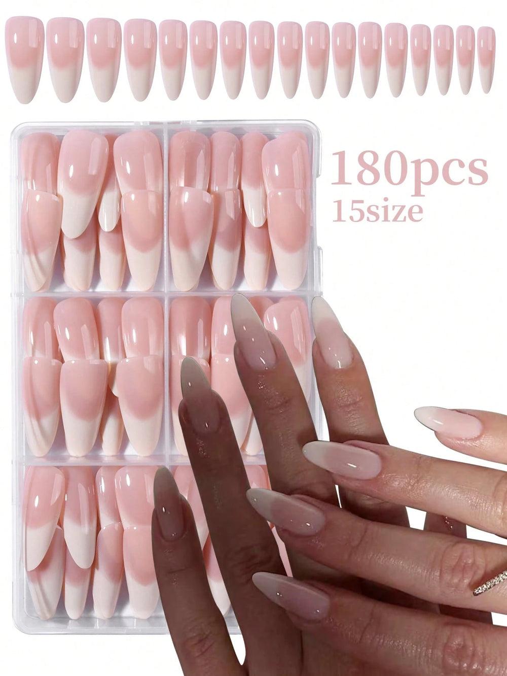 Shein 180 a complete acrylic press-on artificial nail set