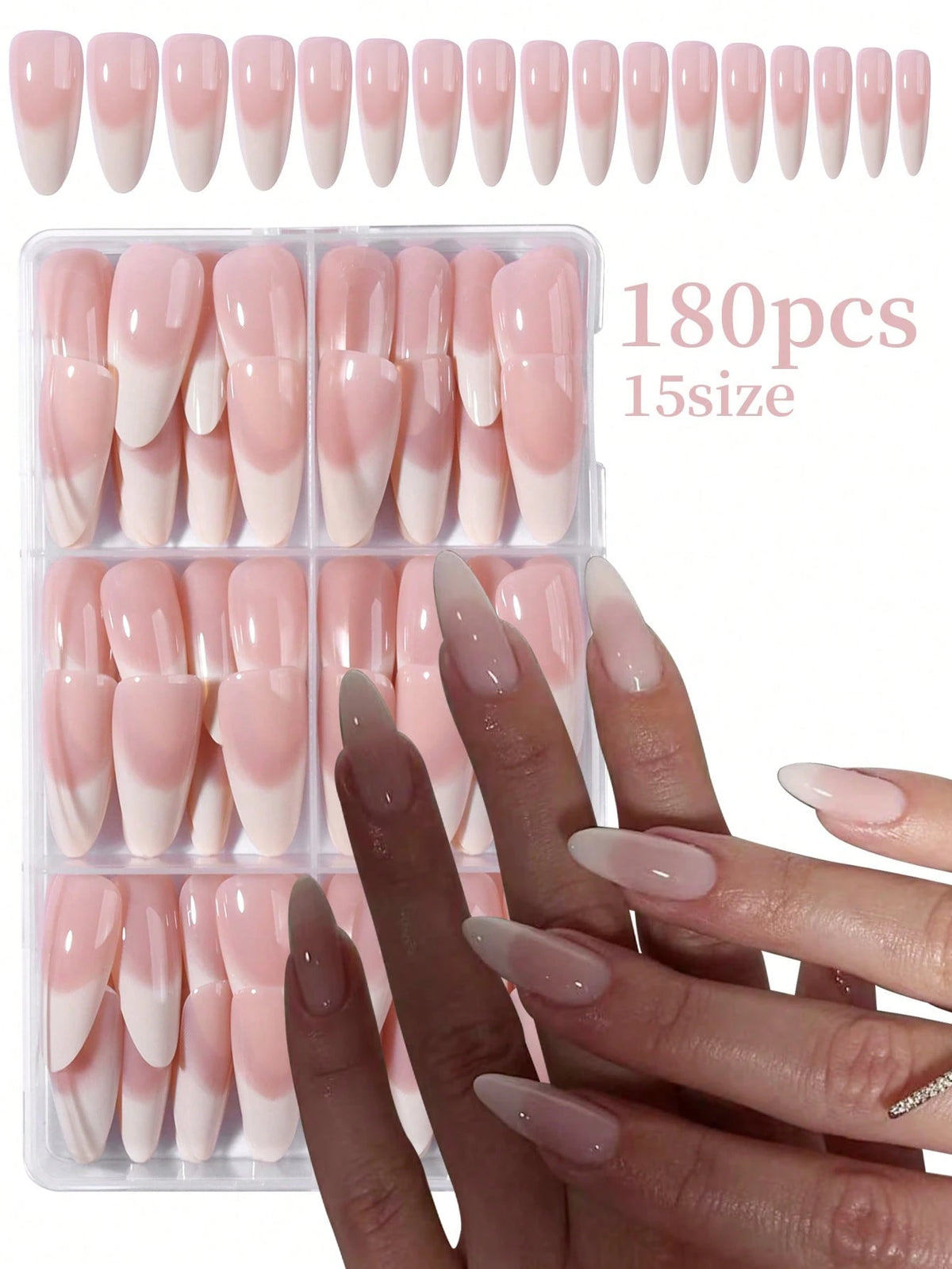 Shein 180 a complete acrylic press-on artificial nail set