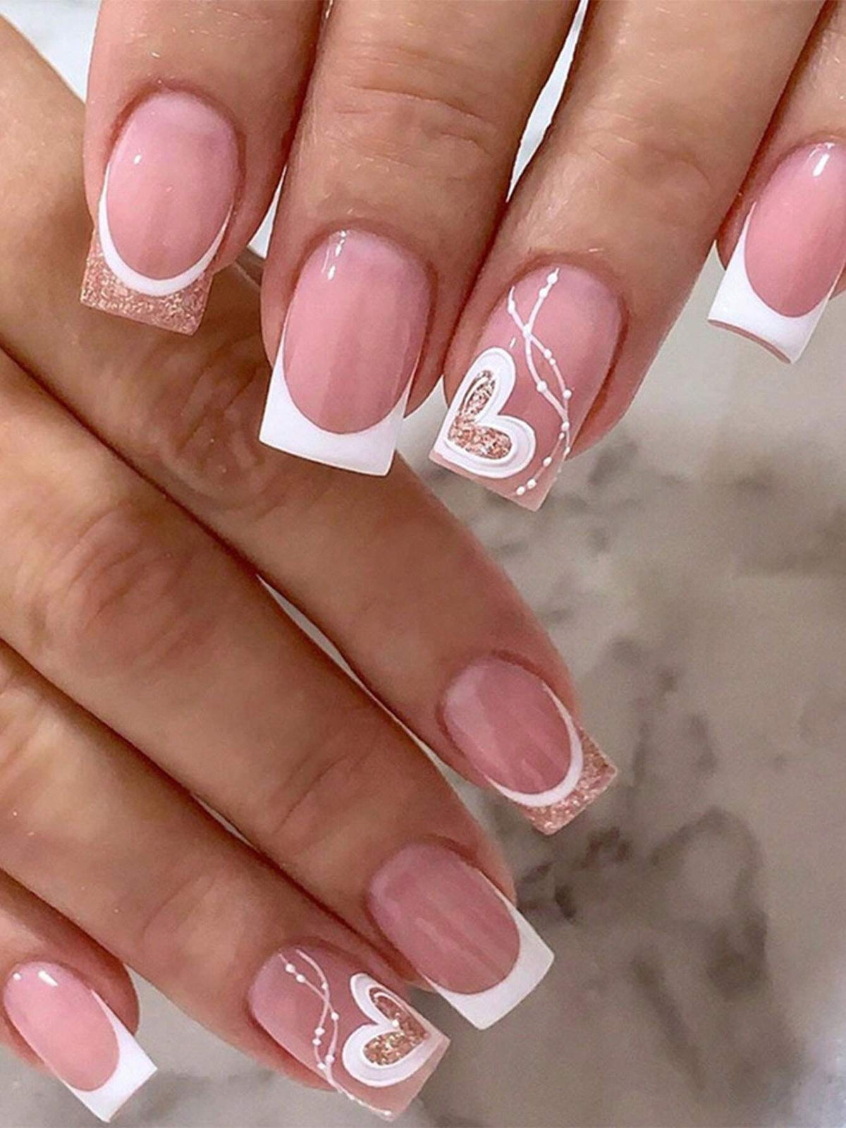 Shein 24pcs Square Shape False Nails